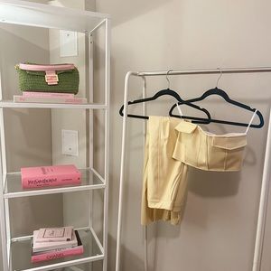 Yellow Leather Pant Set